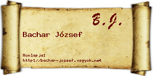 Bachar József névjegykártya